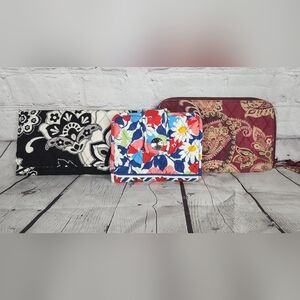 Vera Bradley Wallet/Wristlet Bundle of 3